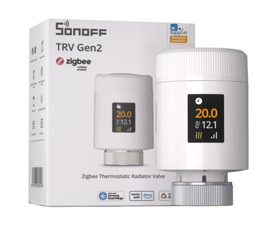 Thermostatic radiator valve SONOFF TRV Gen2 ZigBee Viedie slēdži