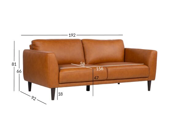 Sofa HAVANNA 3-seater cognac brown Новинки Для дома и сада 