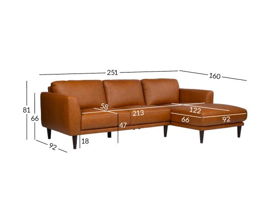 Corner sofa HAVANNA RC, cognac brown Новинки Для дома и сада 