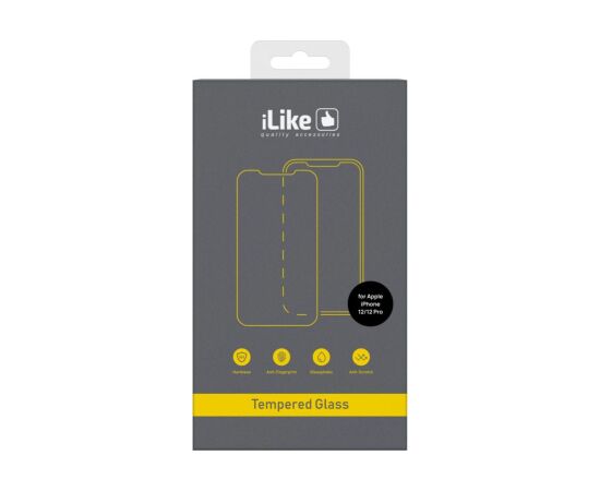 iLike Apple  Apple iPhone 12/12 Pro  6.1' 0.33 Flat Clear Glass HD Ekrānu aizsardzība