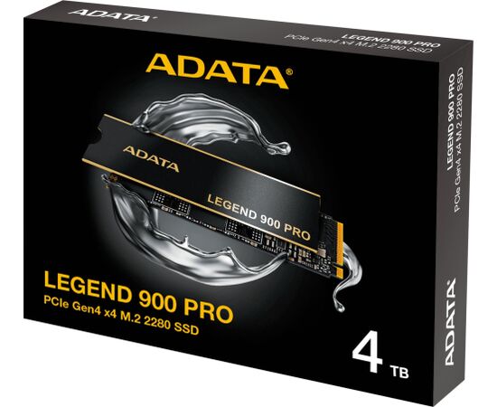 ADATA LEGEND 900 Pro 4 TB (black/gold, PCIe 4.0 x4, NVMe 1.4, M.2 2280) SSD Cietie Diski (Solid state drive)