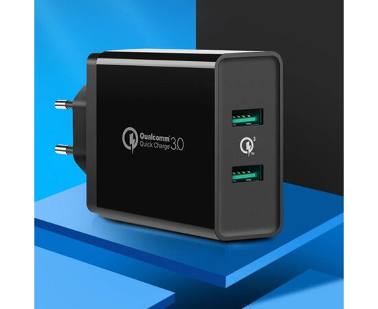 Ugreen wall charger 2× USB-A 36 W QC3.0 black (CD161) Telefonu lādētāji 220v