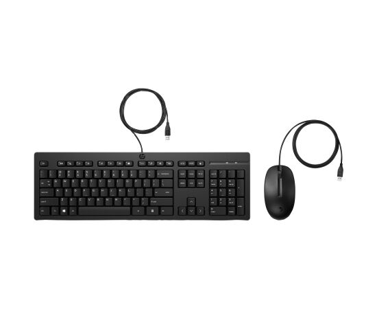 HP 225 G2 USB Wired Mouse Keyboard Combo, Copilot Key, spill resistant - Black - ESTONIAN / AX2Y7AA#ARK Klaviatūras