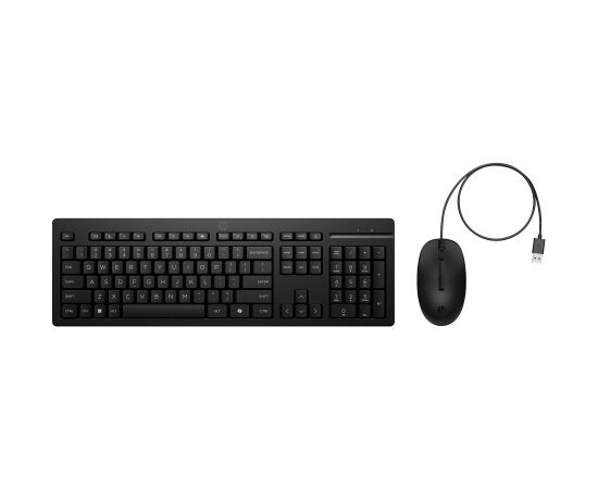 HP 225 G2 USB Wired Mouse Keyboard Combo, Copilot Key, spill resistant - Black - ESTONIAN / AX2Y7AA#ARK Klaviatūras
