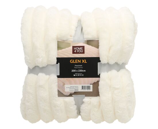 Plaid GLEN XL 200x230cm, white Новинки Для дома и сада 