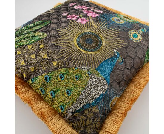 Pillow GLAMOUR 45x45cm, with furry edge, peacock Новинки Для дома и сада 