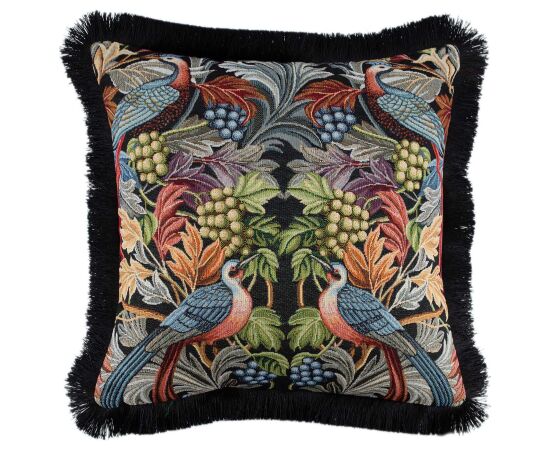Pillow GLAMOUR 45x45cm, with furry edge, paradise bird Новинки Для дома и сада 