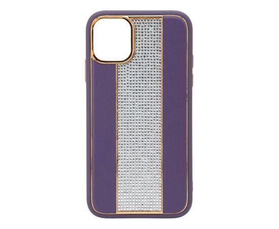 iLike Apple  iPhone 11 Diamonds and Leather Case Purple Neoriģinālie Maciņi
