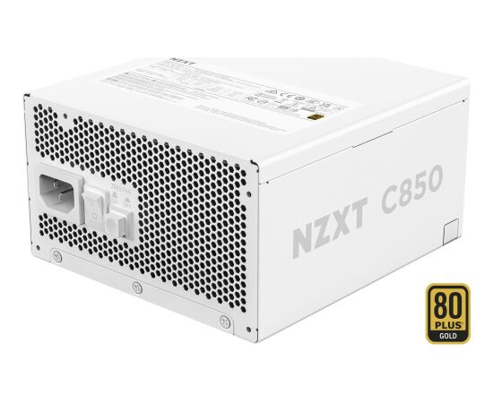 NZXT C850 Gold ATX 3.1, PC power supply (white, 1x 16-pin graphics card connector, 3x PCIe, cable management, 850 watts) Datoru barošanas bloki