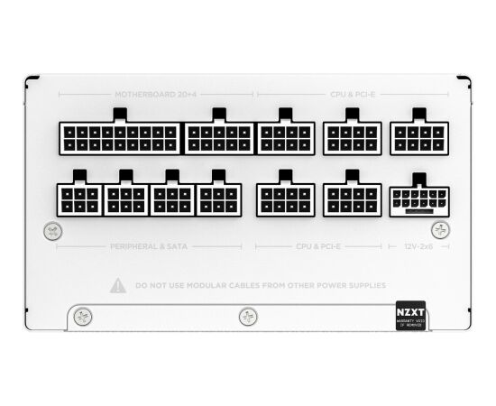 NZXT C850 Gold ATX 3.1, PC power supply (white, 1x 16-pin graphics card connector, 3x PCIe, cable management, 850 watts) Datoru barošanas bloki