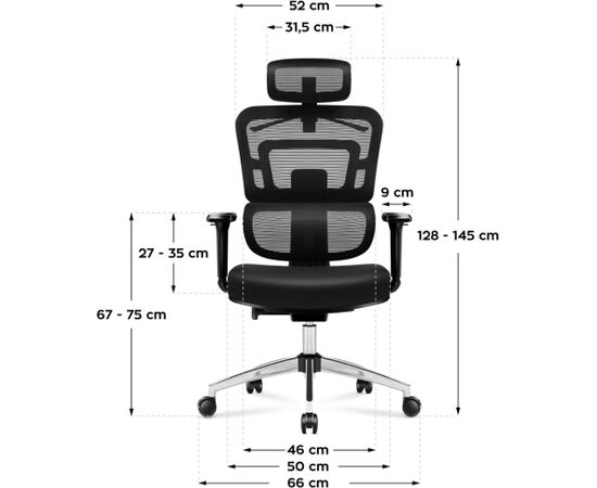Office armchair MA-Expert 4.9 Black Biroja krēsli