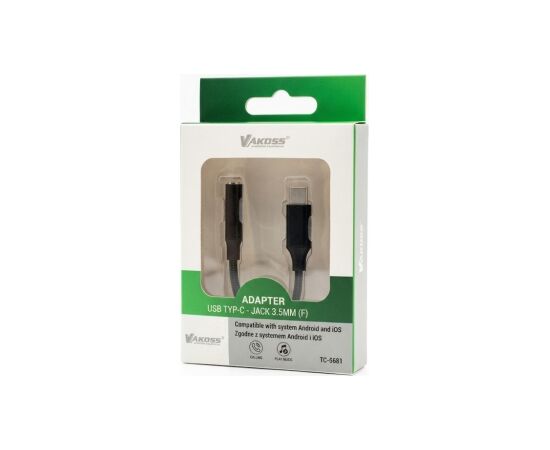 Vakoss TC-5681 Headphone Adapter (USB-C to 3.5mm Mini-Jack) – Black Новинки смартфонов и телефонов