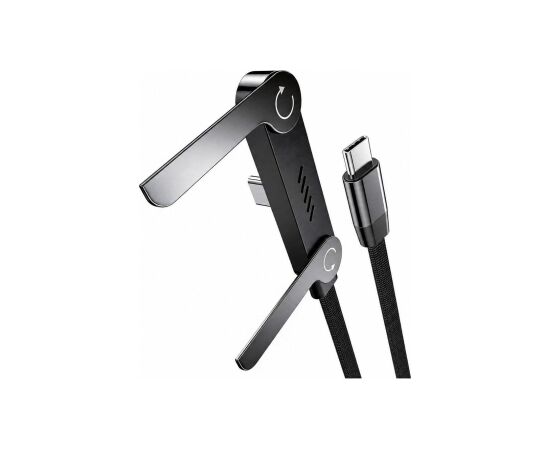 Vakoss TC-U570 USB-C to USB-C Cable with Stand Function, 100W, 1m, Black Дата USB-кабели