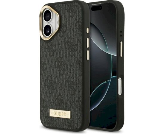 Guess 4G Logo Plate MagSafe Case Aizsargapvalks priekš iPhone 17 / melns Neoriģinālie Maciņi