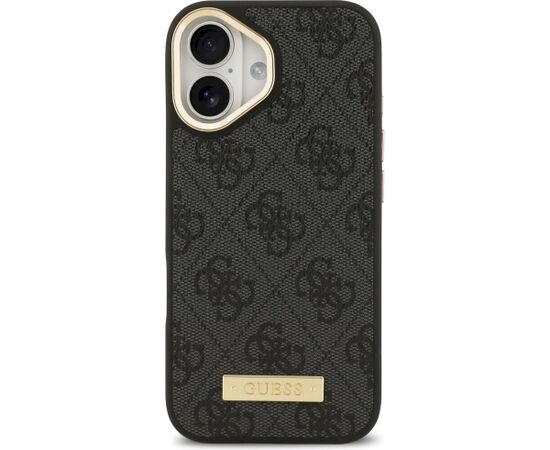 Guess 4G Logo Plate MagSafe Case Aizsargapvalks priekš iPhone 17 / melns Neoriģinālie Maciņi