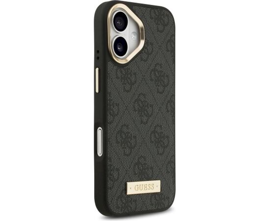 Guess 4G Logo Plate MagSafe Case Aizsargapvalks priekš iPhone 17 / melns Neoriģinālie Maciņi