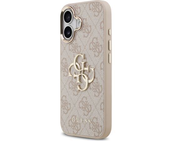 Guess PU Leather 4G Metal Logo Gold Frame Case Aizsargapvalks priekš iPhone 17 / rozā Neoriģinālie Maciņi