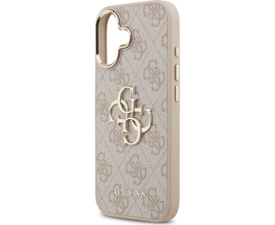 Guess PU Leather 4G Metal Logo Gold Frame Case Aizsargapvalks priekš iPhone 17 / rozā Neoriģinālie Maciņi