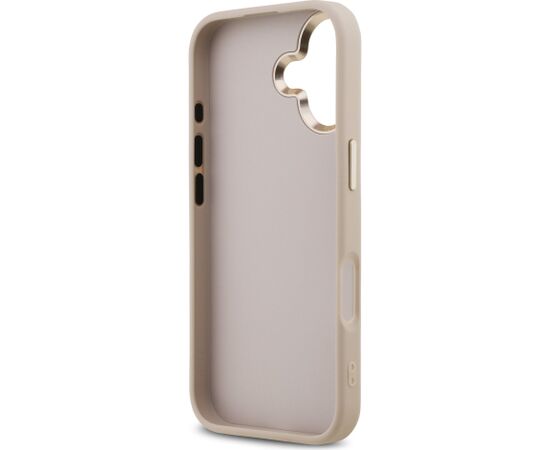 Guess PU Leather 4G Metal Logo Gold Frame Case Aizsargapvalks priekš iPhone 17 / rozā Neoriģinālie Maciņi