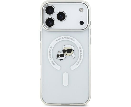 Karl Lagerfeld IML K&CH Heads Metal Frame MagSafe Case Aizsargapvalks priekš iPhone 17 Pro Max / caurspīdīgs Neoriģinālie Maciņi