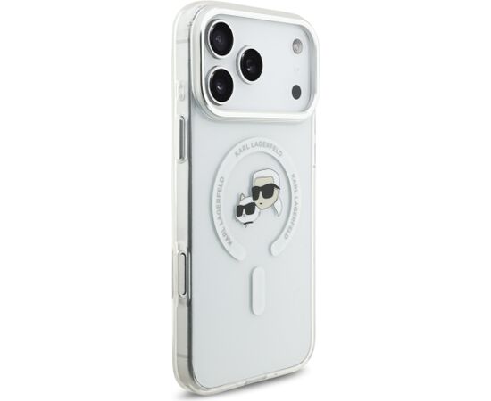 Karl Lagerfeld IML K&CH Heads Metal Frame MagSafe Case Aizsargapvalks priekš iPhone 17 Pro Max / caurspīdīgs Neoriģinālie Maciņi