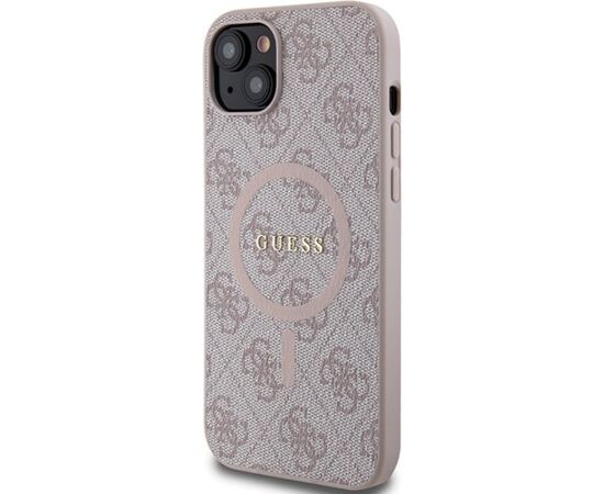 Guess 4G Collection Leather Metal Logo MagSafe Aizsargapvalks priekš Apple iPhone 13 / 14 / 15 Neoriģinālie Maciņi