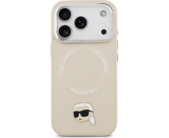 Karl Lagerfeld Karl Pin MagSafe Case Aizsargapvalks priekš iPhone 17 Pro / bēšs Neoriģinālie Maciņi