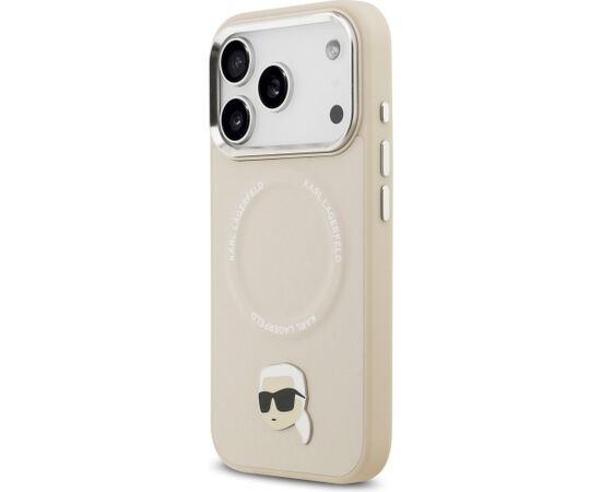 Karl Lagerfeld Karl Pin MagSafe Case Aizsargapvalks priekš iPhone 17 Pro Max / bēšs Neoriģinālie Maciņi