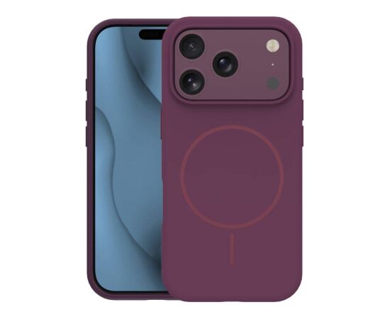 iLike   Silicone Thin Mag case for iPhone 17 Pro Max 6,9" / iPhone 18 Pro Max 6,9" dark cherry Neoriģinālie Maciņi