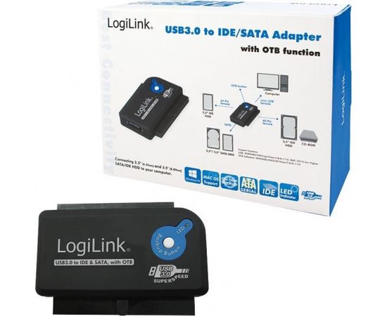 LOGILINK - USB 3.0 to IDE & SATA Adapter with OTB