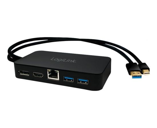 LOGILINK -  Mini DisplayPort Docking with HDMI/DisplayPort/LAN/USB 3.0