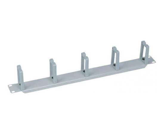 LOGILINK- 19'' Cable Management Bar 1U with 5 turnable plastic brackets, grey