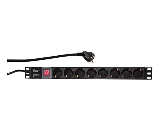 LOGILINK- 19'' PDU 1U 8 Germany Socket with ON/OFF Switch