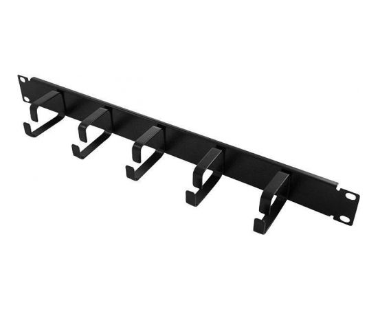 LOGILINK-19'' Cable Management Bar 1U with 5 fixed metal brackets, black