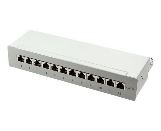 LOGILINK- Patch Panel Desktop Cat.6A STP 12 ports, grey