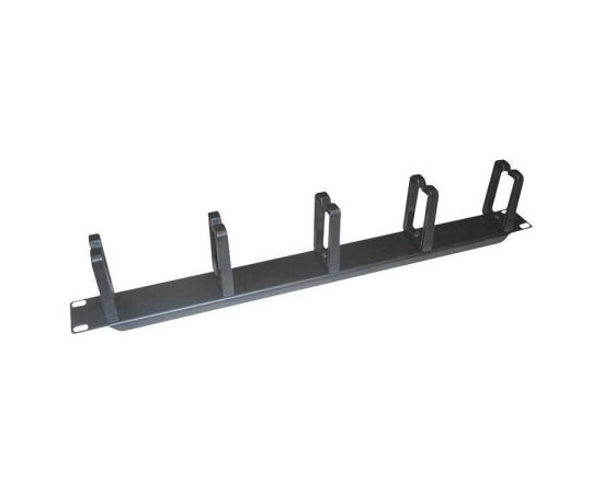 LOGILINK- 19'' Cable Management Bar 1U with 5 turnable plastic brackets, black