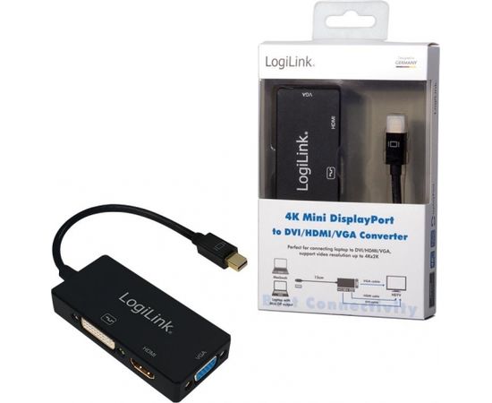 LOGILINK - 4K Mini DisplayPort to DVI/HDMI/VGA Converter