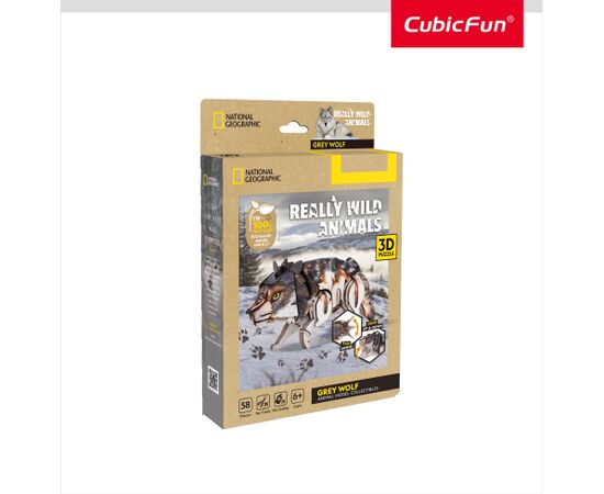 Cubic Fun CUBICFUN NATIONAL GEOGRAPHIC 3D пазл «Серый волк» Пазлы