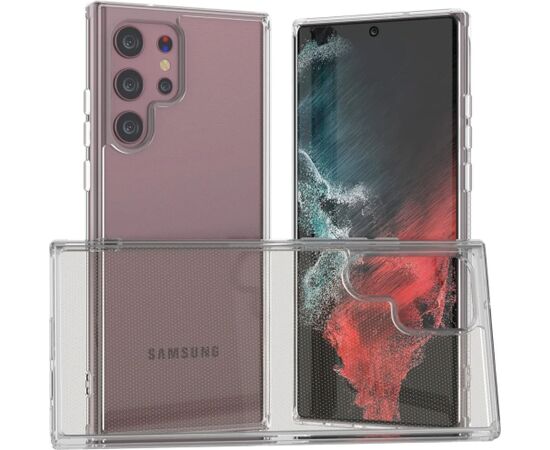 Mocco Ultra Back Case 1 mm Aizmugurējais Silikona Apvalks Priekš Samsung Galaxy S23 Ultra Caurspīdīgs Neoriģinālie Maciņi