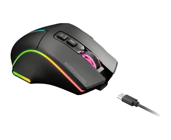 Tacens Mars Gaming MMWVECTOR mouse Right-hand RF Wireless + Bluetooth + USB Type-A Optical 12000 DPI Peles, ievadierīces