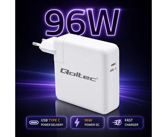 Qoltec 51783 PD 96W charger | 5-20V | 3-4.8A | USB-C Зарядные устройства
