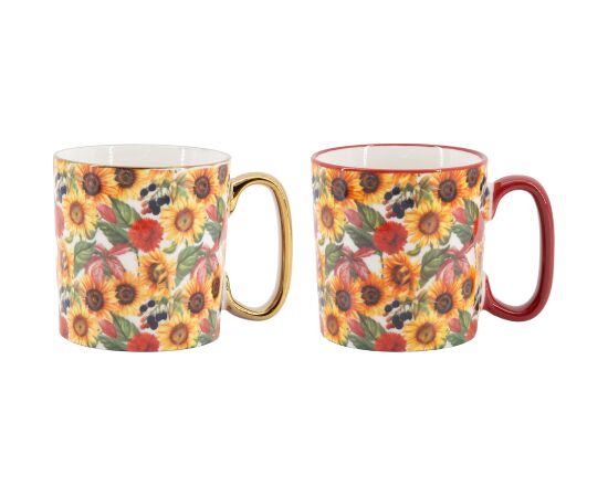 Mugs FRIENDS 2pcs 450ml, sunflowers Новости, мебель, дом