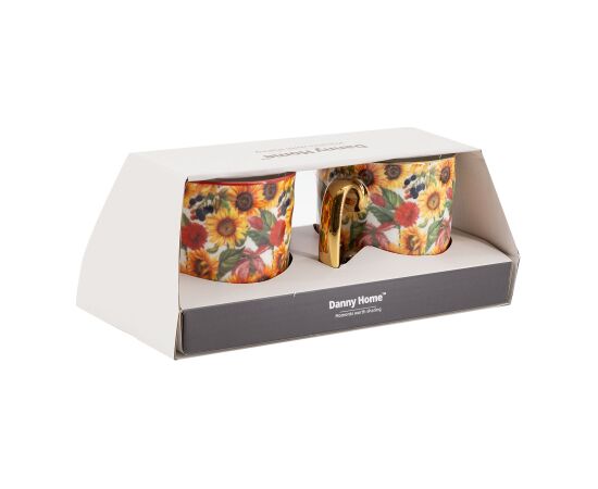 Mugs FRIENDS 2pcs 450ml, sunflowers Новости, мебель, дом