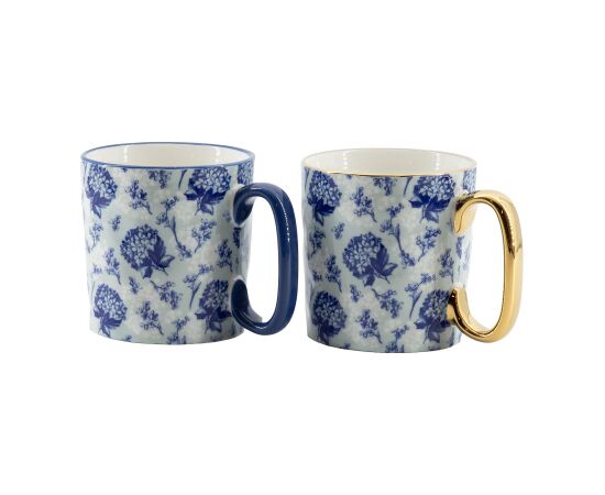 Mugs FRIENDS 2pcs 450ml, blue flowers Новости, мебель, дом