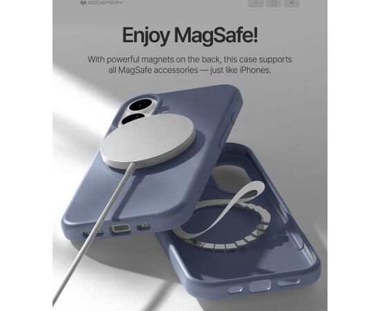 Case Mercury Pure Magsafe Silicon Case Apple iPhone 17 lavander gray Neoriģinālie Maciņi