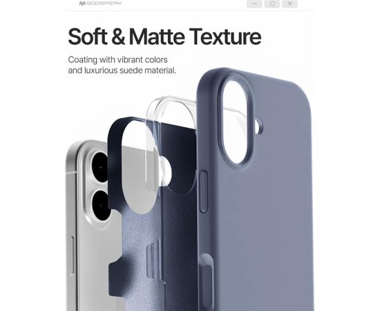Case Mercury Pure Magsafe Silicon Case Apple iPhone 17 lavander gray Neoriģinālie Maciņi