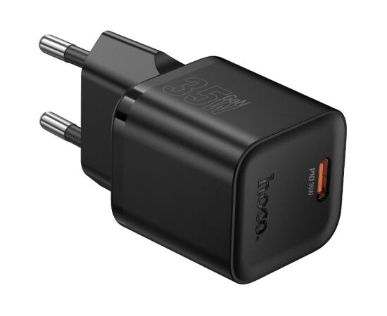 Charger Hoco N66 35W GaN USB-C black Telefonu lādētāji 220v