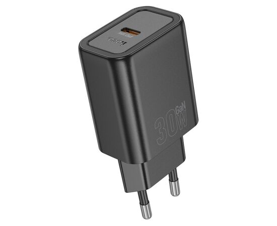 Charger Hoco N62 30W GaN USB-C black Telefonu lādētāji 220v