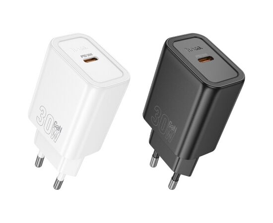 Charger Hoco N62 30W GaN USB-C black Telefonu lādētāji 220v