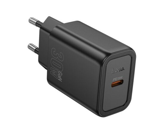 Charger Hoco N62 30W GaN USB-C black Telefonu lādētāji 220v